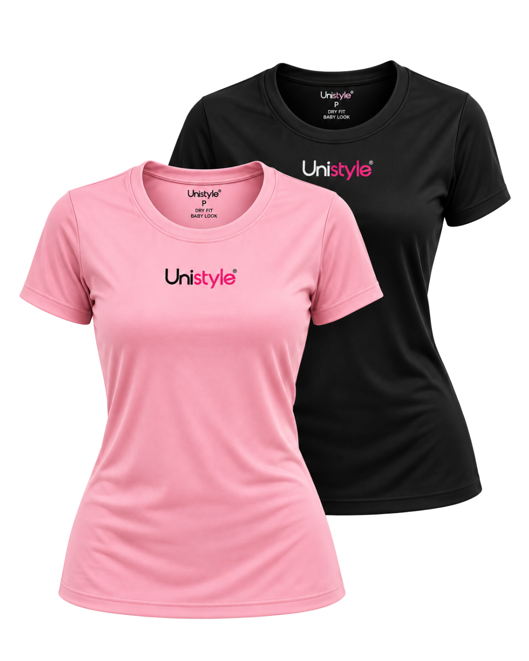 Kit 2 Camiseta Feminina Dry Fit Básica Baby Look Treino
