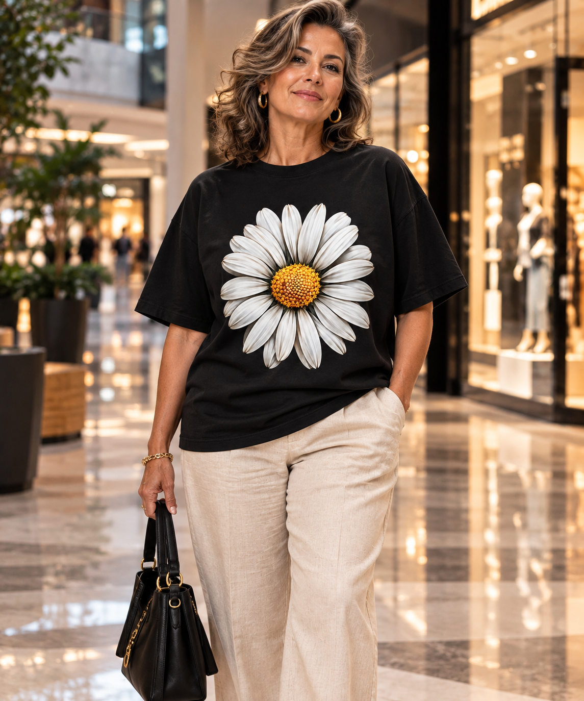 Camisa Oversized Margarida - Coleção Flowers - Unistyle