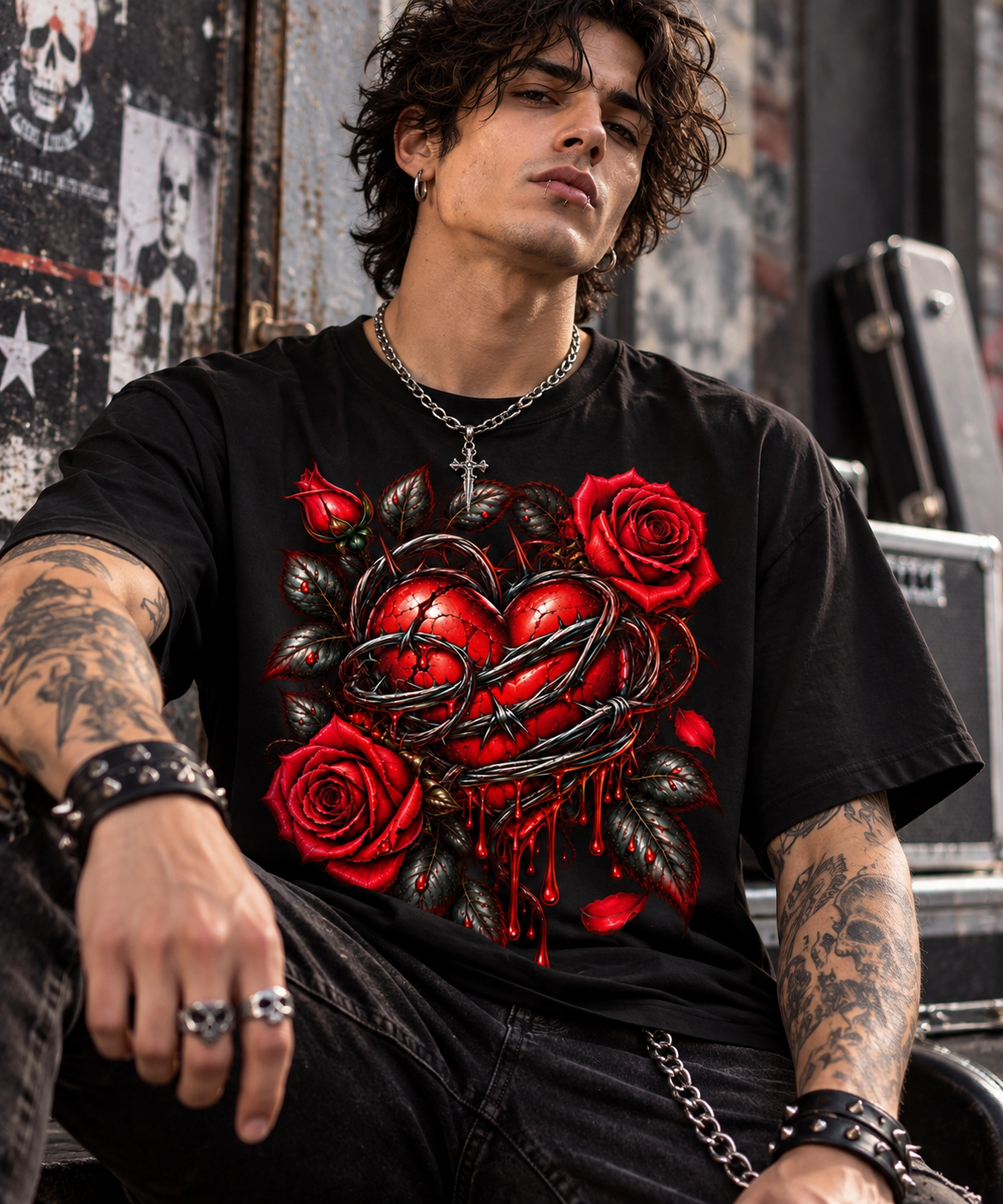 Camisa Oversized Rosas - Coleção Flowers - Unistyle