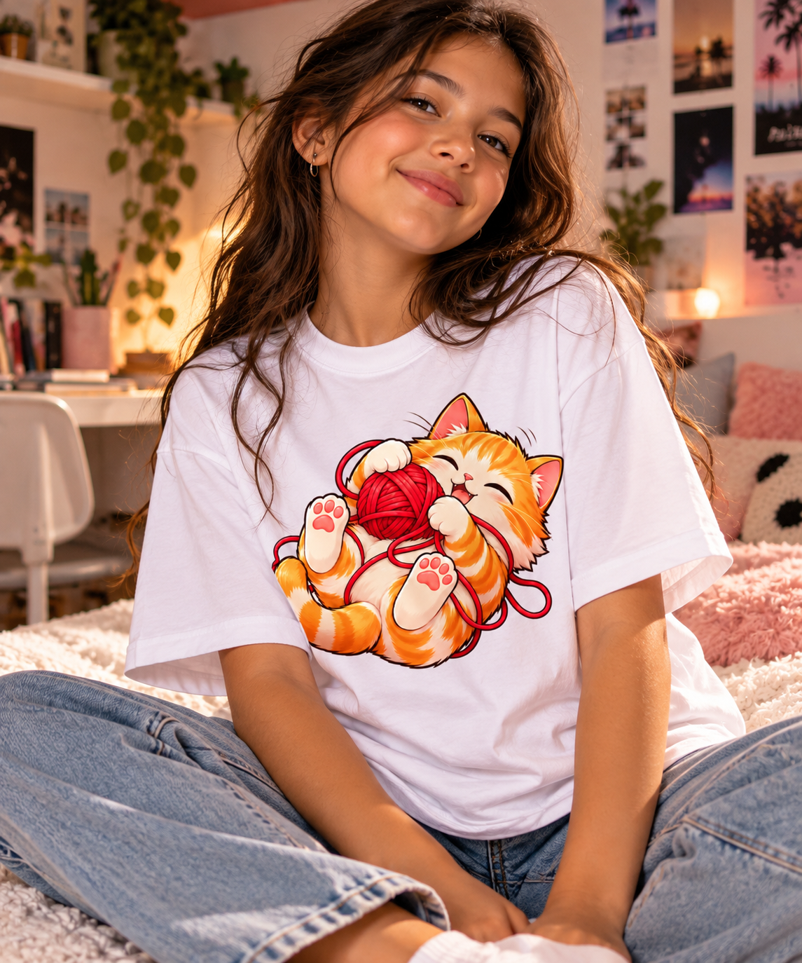 Camisa Oversized Gatinha 2 - Coleção Yumi - Unistyle