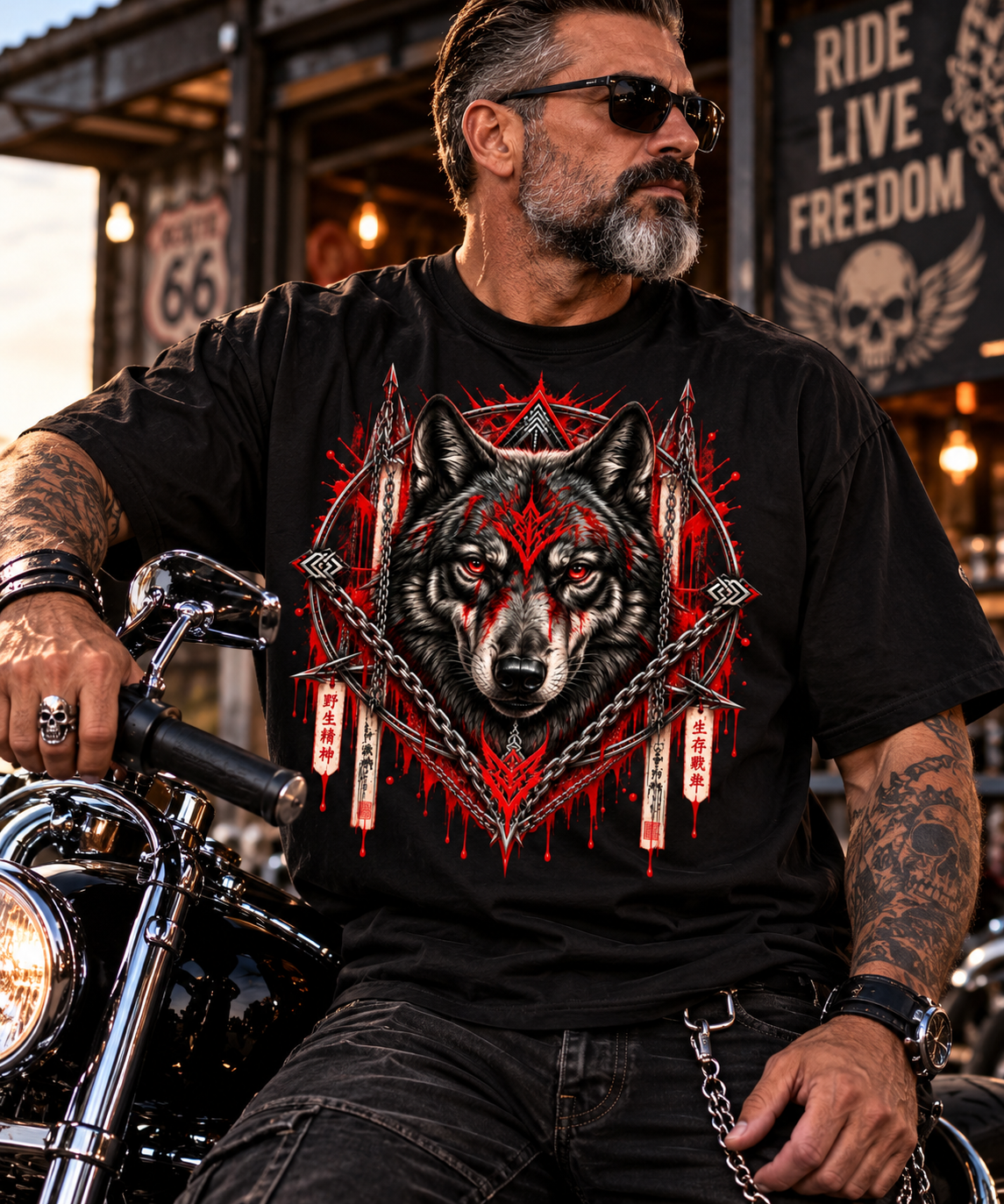Camisa Oversized Lobo 2 - Coleção Ancestral - Unistyle